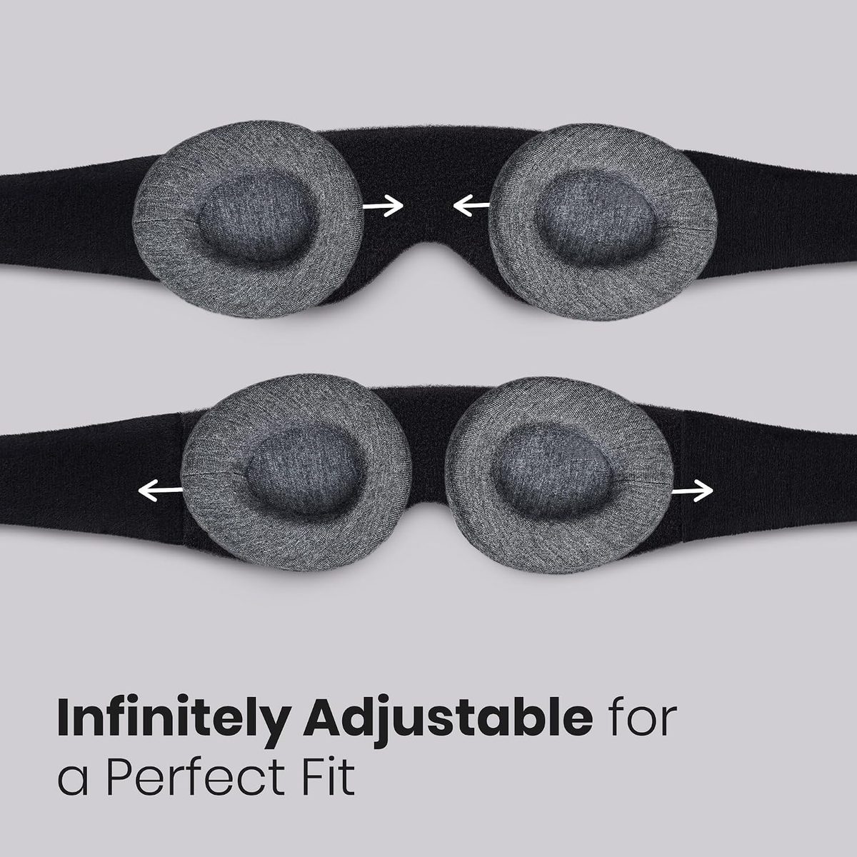 ⭐vermiquo® Original Sleep Mask - Maximum Blackout Sleep Mask for Deep Sleep, Adjustable with Detachable Eye Cups, Zero Eye Pressure for Back & Belly Sleepers, Ideal for Travel, Shift Work & Daytime Sleep