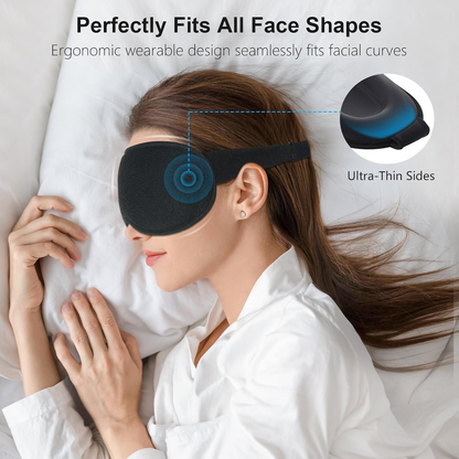 ❤️vermiquo®100% Blackout Sleep Eye Mask for Women Men, Zero Pressure Sleep Mask
