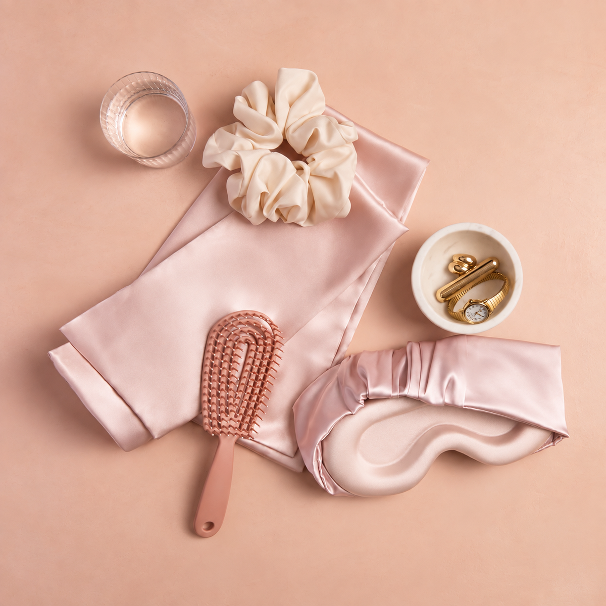 vermiquo® Contour Satin Sleep Mask | Eye Masks for Sleep - Blush💕