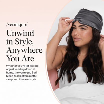 vermiquo® Satin Sleep Mask | Eye Masks for Sleep - Charcoal Black💖