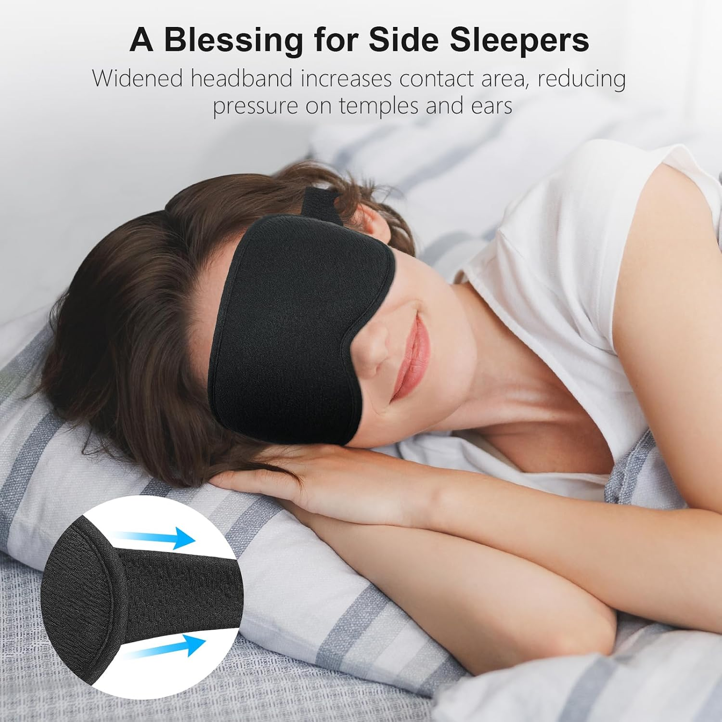 ❤️vermiquo®100% Blackout Sleep Eye Mask for Women Men, Zero Pressure Sleep Mask