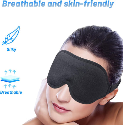 💕vermiquo®Sleep Mask for Men and Women, 3D Blackout Eye Mask for Side Sleepers, Black