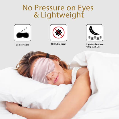 😎vermiquo® 4 Pack Silk Sleep Mask, Blackout Eye Mask with Adjustable Strap