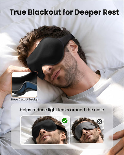 💖vermiquo®3 Pack Sleep Masks for Side Sleepers, True Blackout 3D Eye Mask for Sleeping, Zero Eye Pressure, Lash-Friendly, Adjustable Soft Eye Cover for Women Men, Airplane Travel Essentials