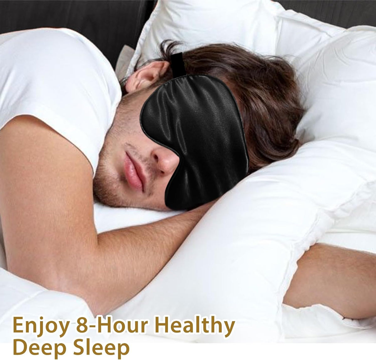 😎vermiquo® 4 Pack Silk Sleep Mask, Blackout Eye Mask with Adjustable Strap