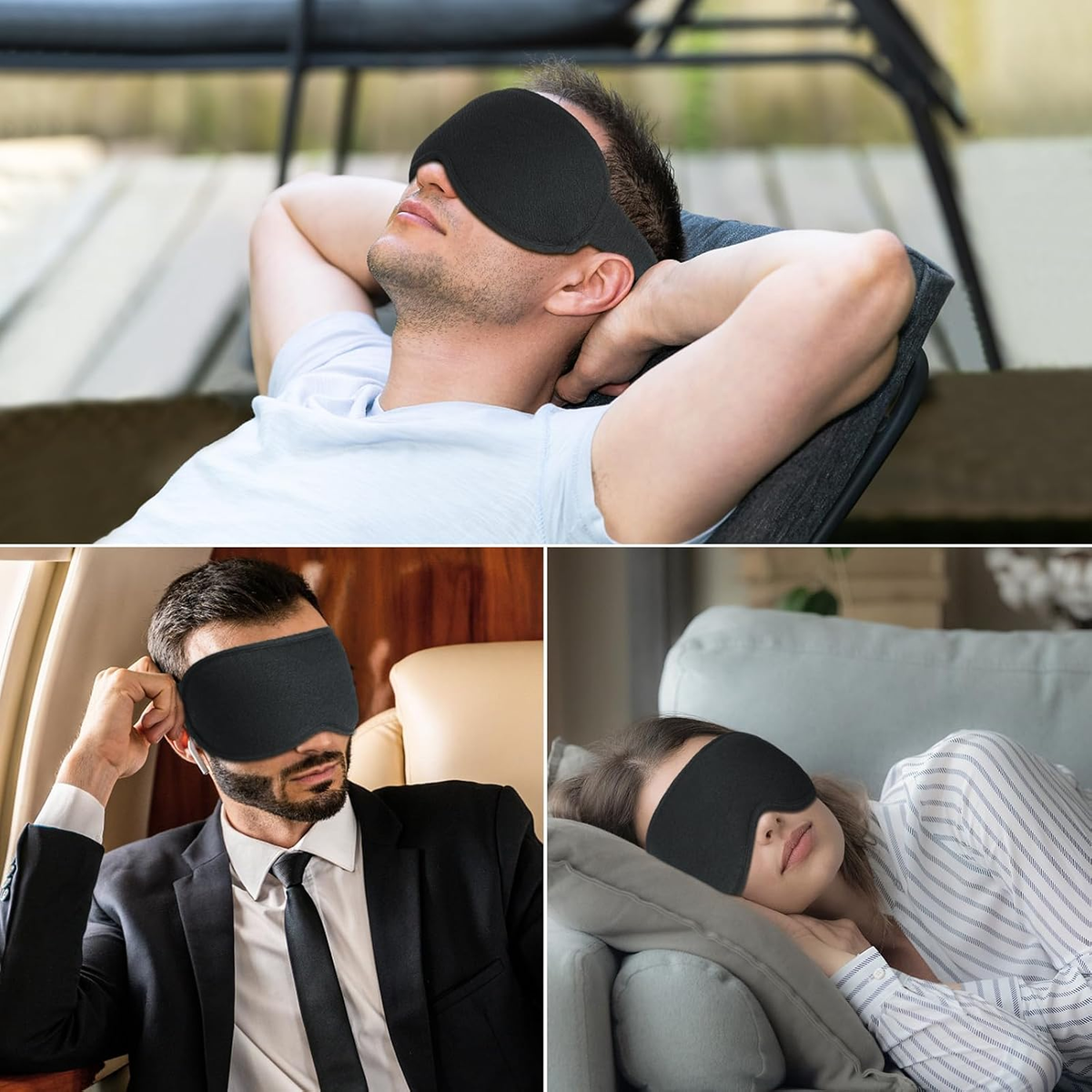 ❤️vermiquo®100% Blackout Sleep Eye Mask for Women Men, Zero Pressure Sleep Mask