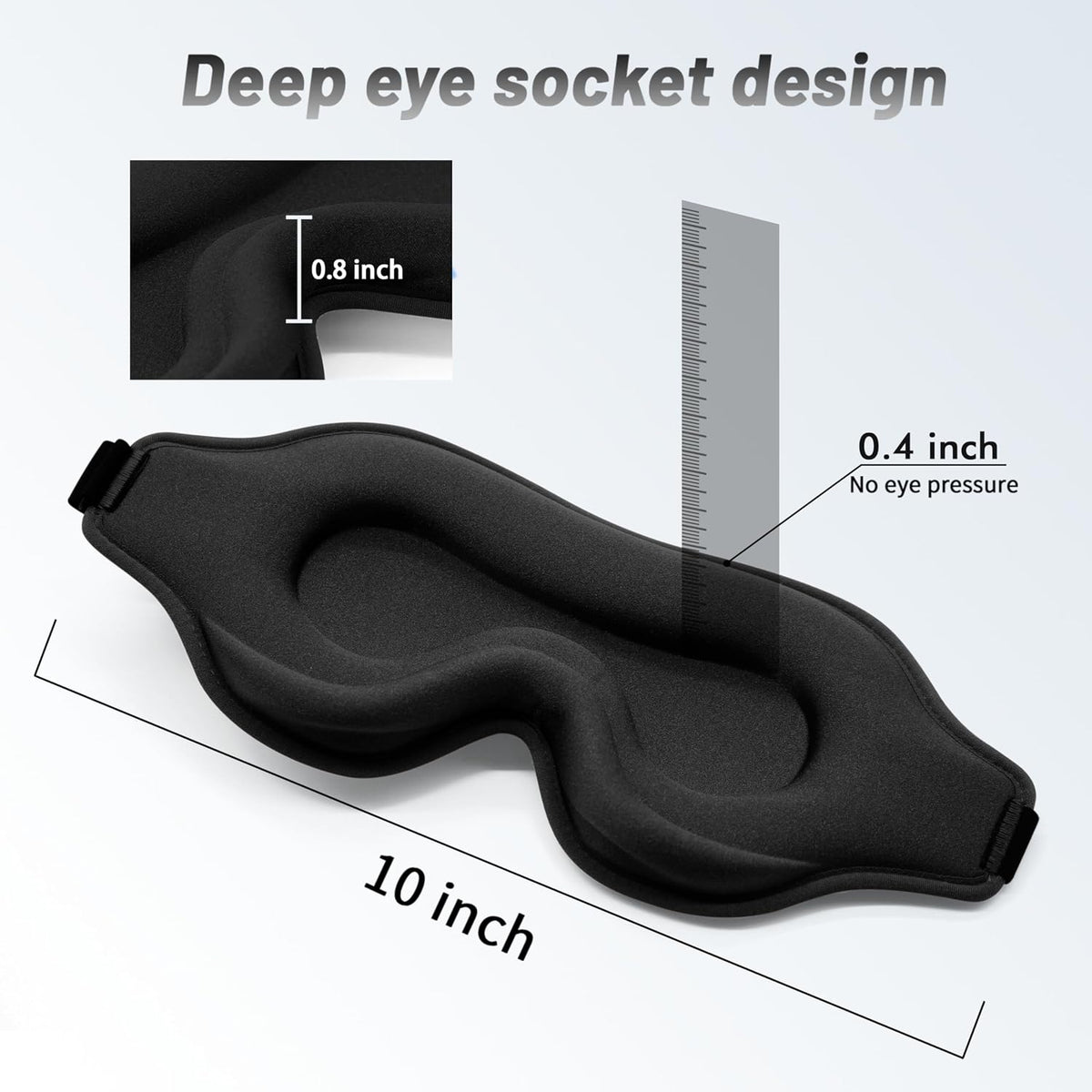 💕vermiquo®Sleep Mask for Men and Women, 3D Blackout Eye Mask for Side Sleepers, Black