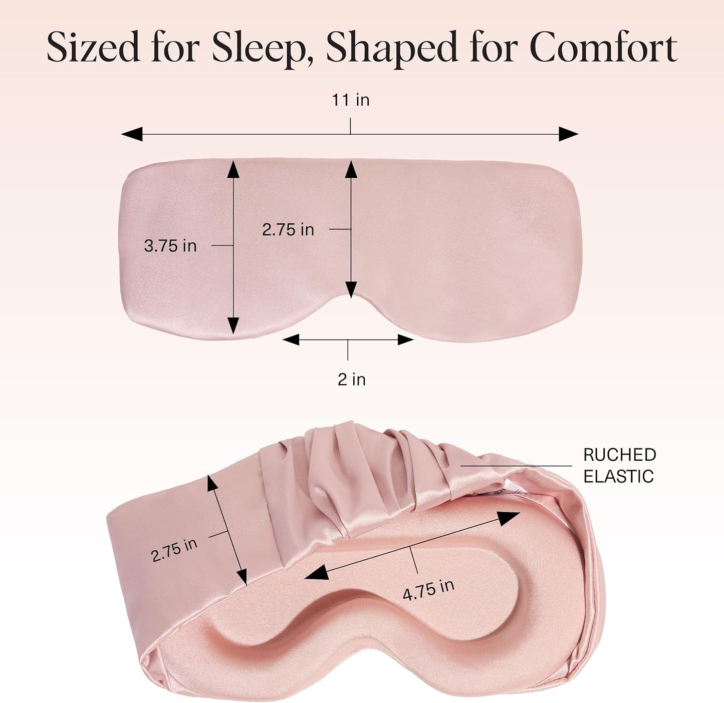 vermiquo® Contour Satin Sleep Mask | Eye Masks for Sleep - Blush💕
