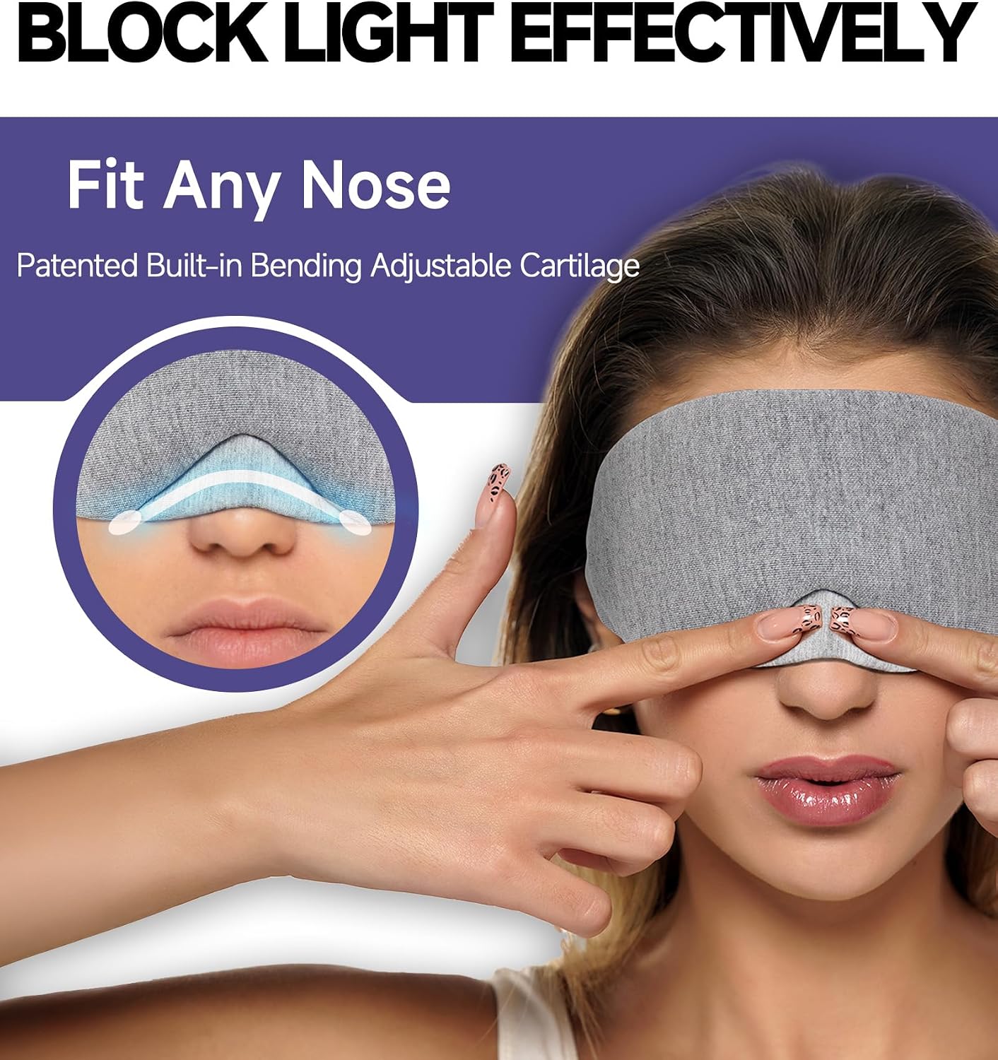 vermiquo® Cotton Sleep Eye Mask, Light Blocking with Adjustable Nose Bridge❤️