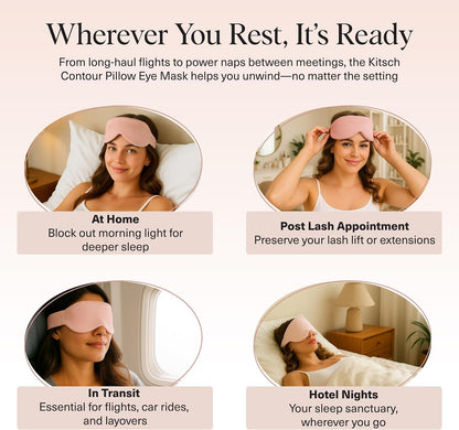 vermiquo® Contour Satin Sleep Mask | Eye Masks for Sleep - Blush💕