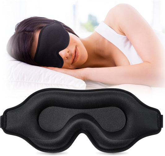 💕vermiquo®Sleep Mask for Men and Women, 3D Blackout Eye Mask for Side Sleepers, Black