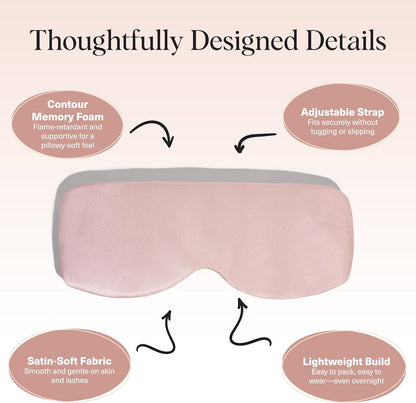 vermiquo® Contour Satin Sleep Mask | Eye Masks for Sleep - Blush💕