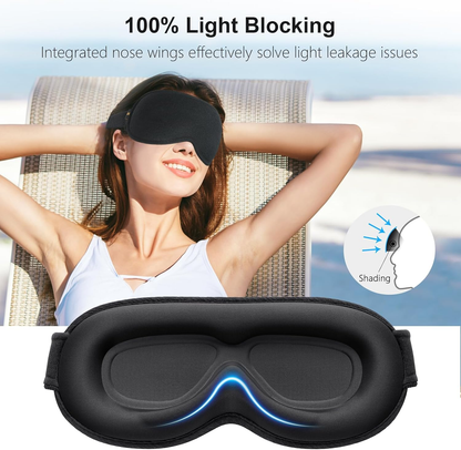 ❤️vermiquo®100% Blackout Sleep Eye Mask for Women Men, Zero Pressure Sleep Mask