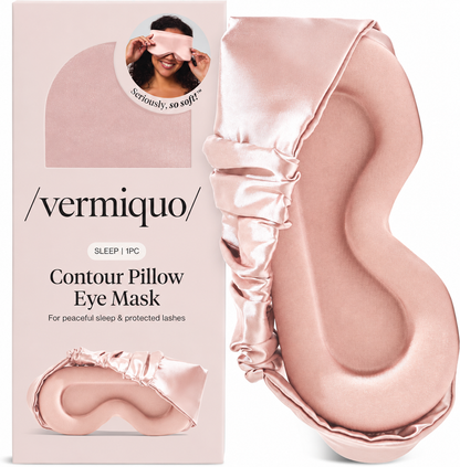 vermiquo® Contour Satin Sleep Mask | Eye Masks for Sleep - Blush💕