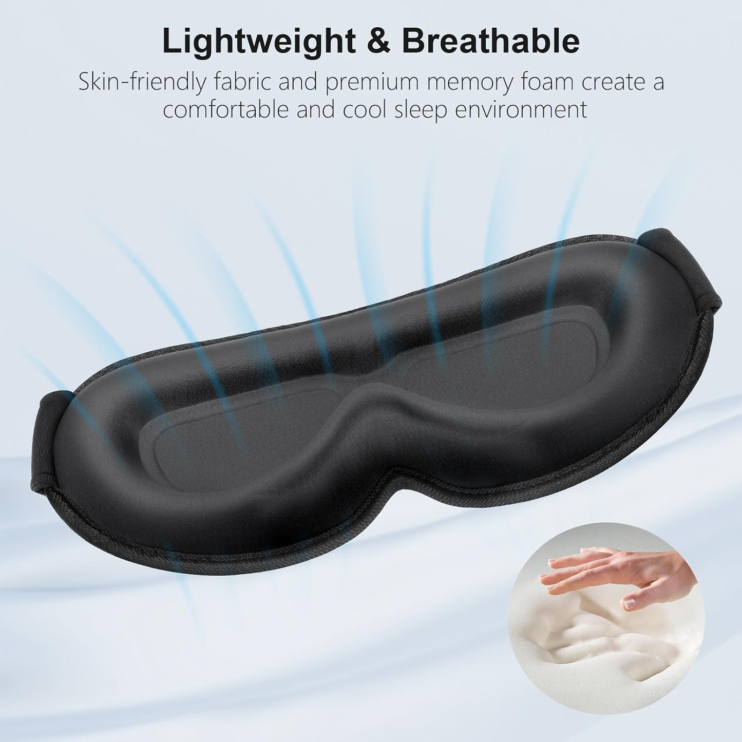 ❤️vermiquo®100% Blackout Sleep Eye Mask for Women Men, Zero Pressure Sleep Mask